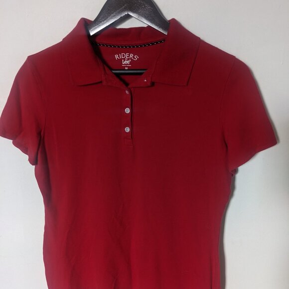 Riders by Lee Women's Red Short Sleeve Polo Type Shirt Size Medium - Picture 1 of 8